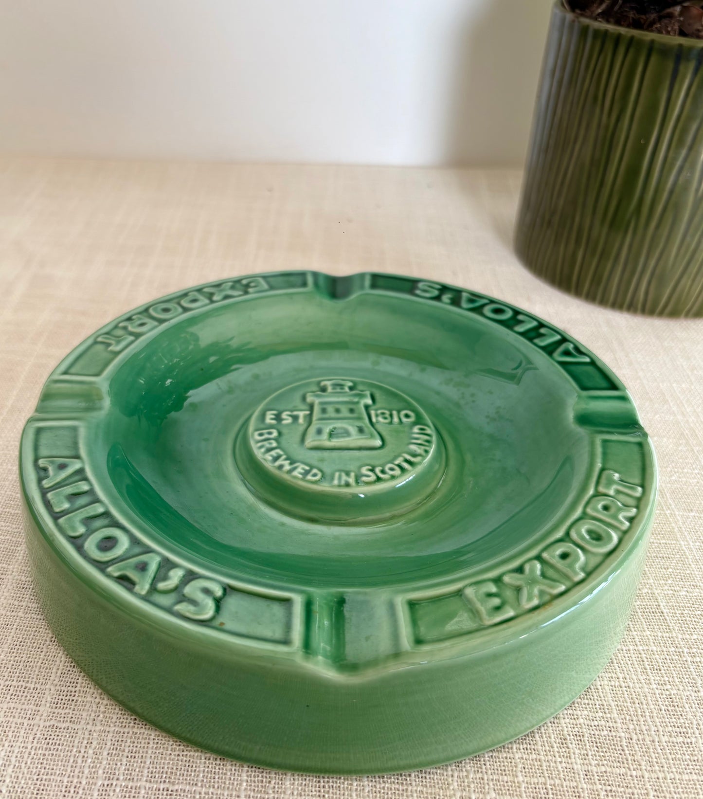 Vintage Green Ashtray