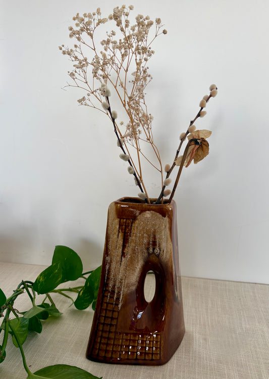 Israeli Ceramic Square Vase